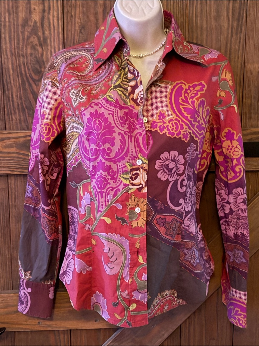 Etro Red & Pink Paisley Button-Down Shirt